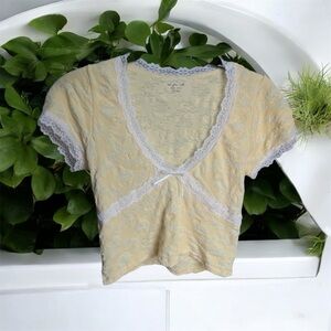 Urban Outfitters Cream Lace Top